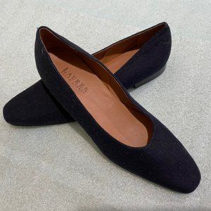 8 1/2 AA Brand New Black Felt Flats Lauren by Ralph Lauren